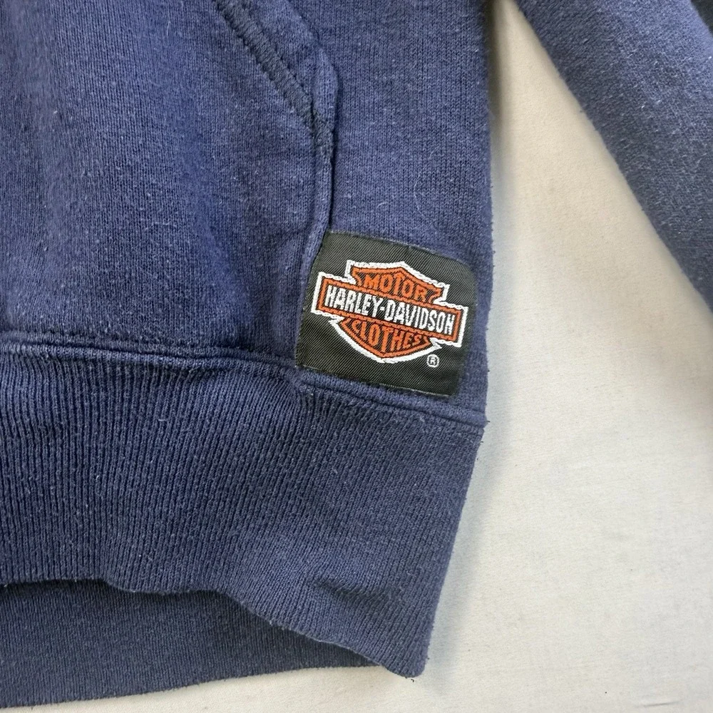 Vintage Harley Davidson Doc's St Louis MO Eagle USA Made Hoodie Mens M Blue